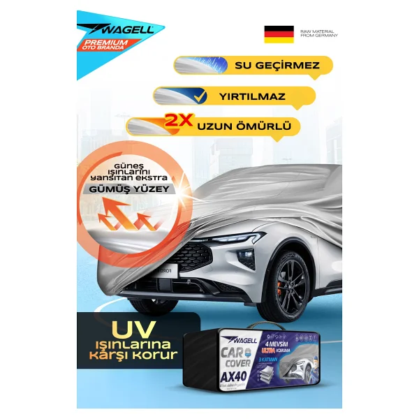 Hyundai Accent Era Uyumlu AX40 Araba Brandası - Oto Çadır Örtü - Görsel 3