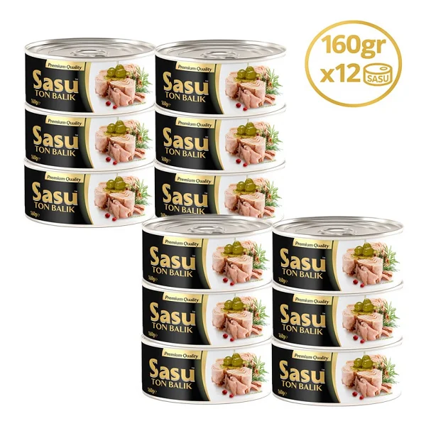 Sasu Zeytinyağlı Bütün Dilim Ton Balığı 160 gr 12'li - Görsel 4
