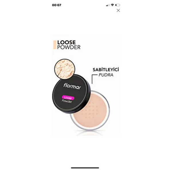 Flormar Loose Ultra İnce Dokulu & Yarı Mat Bitişli 15 gr Sabitleyici Toz Pudra - Görsel 5