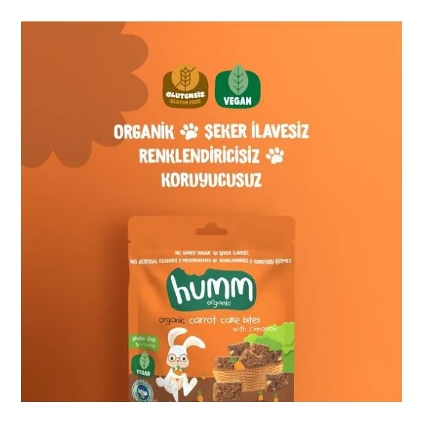 Humm Organik Havuçlu ve Tarçınlı Vegan Kek 30 gr - Görsel 2