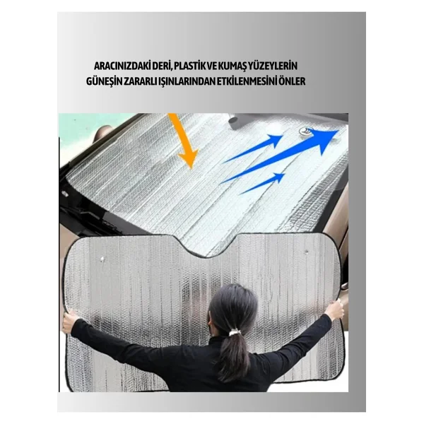 Katlanabilir Reflektörlü Oto Güneşliği - Yaz Sıcaklarına Karşı Yüksek Koruma - Görsel 4