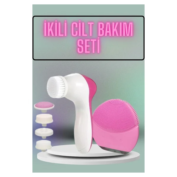 Ikili Cilt Bakım Seti 5 Başlıklı Yüz Temizleme ve Masaj Aleti Canlandırıcı ve Onarıcı - Görsel 6