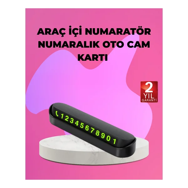 Fosforlu Araç Içi Park Kartı Numaratörü - Görsel 6