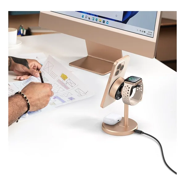Mcdodo CH-2463 3in1 MagSafe Kablosuz Hızlı Şarj Aleti - Görsel 2