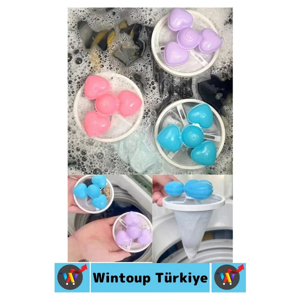 Çamaşır Makinesi Temizlenebilir Tekrar Kullanılabilir Yüzen Tüy Toz Kıl Saç Toplayıcı Filtre 6 Adet - Çok Renkli - Görsel 2