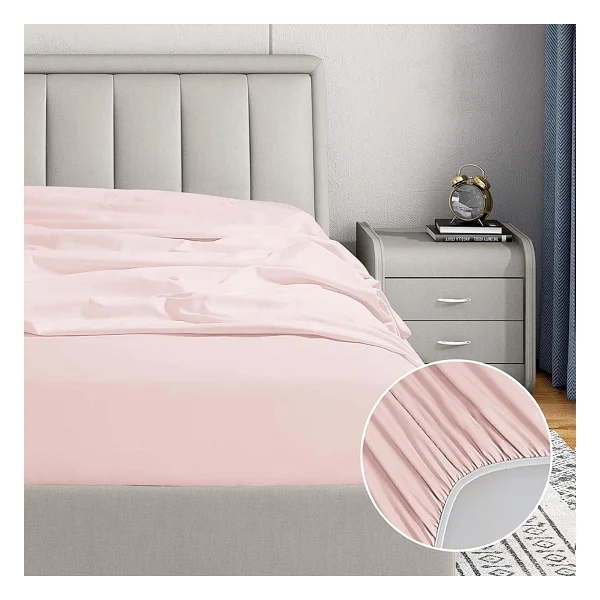 Soley Jersey %100 Pamuk Çift Kişilik 140 x 200 Lastikli Çarşaf - Pudra - 140x200 - Görsel 4