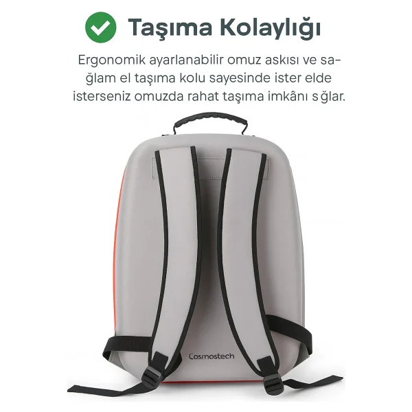 Cosmostech Ps5 Pro CD ve Dijital , Ps5 Fat CD ve Dijital ile Uyumlu Taşıma Çantası Gri - Su Geçirmez, Sert Korumalı, Çok Bölmeli Seyahat ve Saklama Çantası - Görsel 7