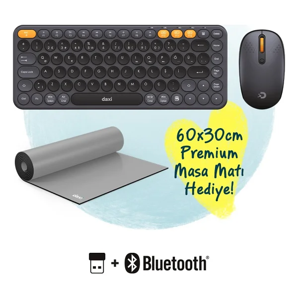 Daxi Creator Pro MK350 Lila Kablosuz Klavye Mouse Seti - Görsel 8