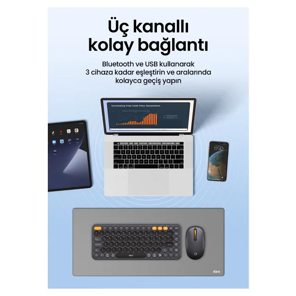 Daxi Creator Pro MK350 Kablosuz Klavye Mouse Seti - Görsel 3