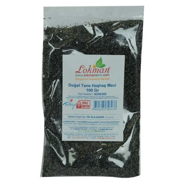 Haşhaş Tohumu Mavi Doğal Tane 100 Gr Paket - Görsel 8