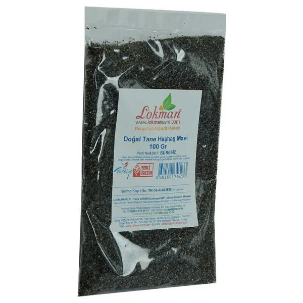 Haşhaş Tohumu Mavi Doğal Tane 100 Gr Paket - Görsel 9