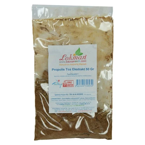 Lokmanavm propolis ekstrakt öğütülmüş toz 50 gr paket - Görsel 2