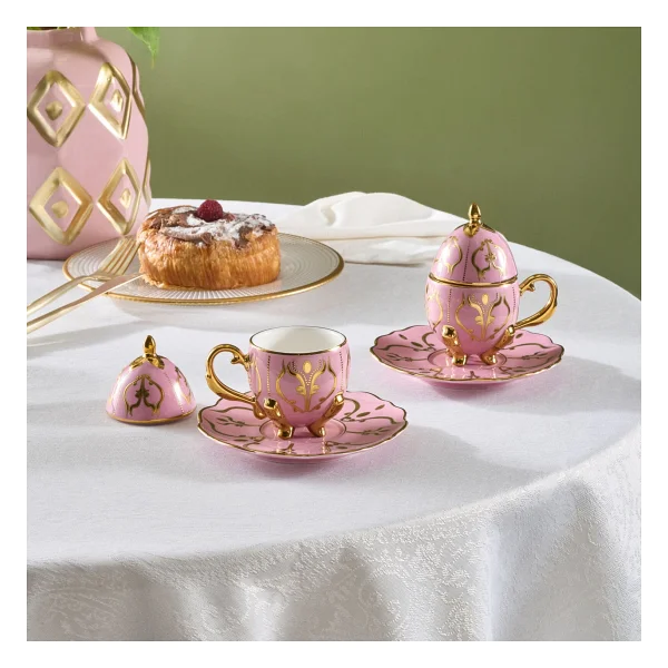 Karaca Faberge Egg Pembe 90 ml 2 Kişilik Kahve Fincanı - Görsel 7