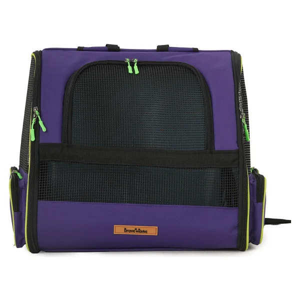 Kedi ve Köpekler Için Piramit Xl Taşıma Çantası - Geniş Alan Havalandırmalı Seyahat Çantası - Mor - Görsel 8