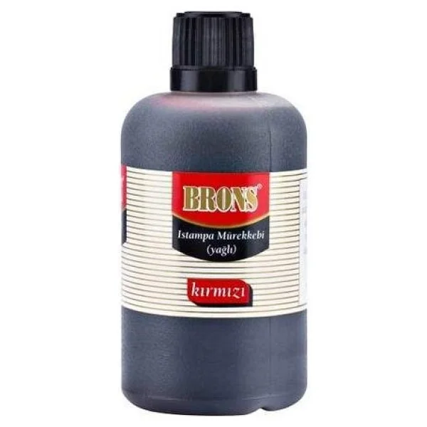Brons 30 cc Kırmızı Yağlı Istampa Mürekkebi - Görsel 6