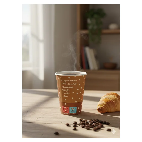 Kitap Cup 12 Oz Karton Bardak - Kahve Bardağı - 300 Adet - Görsel 3