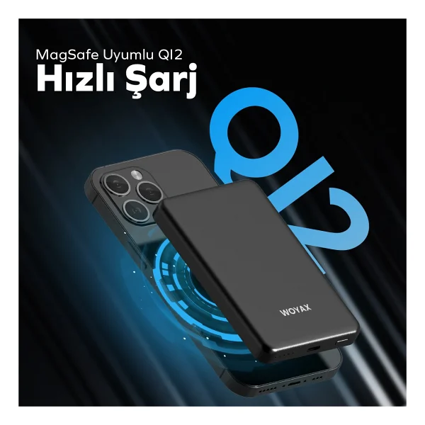 Woyax By Deji Magsafe Powerbank 5000 mAh 20w Hızlı Taşınabilir Şarj Cihazı Batarya iPhone 12 13 14 15 16 Pro Max Mini - Pembe - Görsel 3