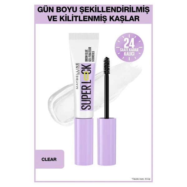 Maybelline New York Super Lock Brow Glue Kaş Sabitleyici Maskara + Garnier Micellar Kusursuz Makyaj Temizleme Suyu 200 ml L + Makyaj Pamuğu Hediyeli - Görsel 2
