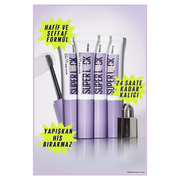 Maybelline New York Super Lock Brow Glue Kaş Sabitleyici Maskara + Garnier Micellar Kusursuz Makyaj Temizleme Suyu 200 ml L + Makyaj Pamuğu Hediyeli - Görsel 4
