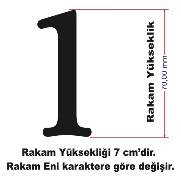 Mood Stencil Rakam Boyama Şablonu X038-SAYI Rakam Yüksekliği 7 cm - Görsel 2