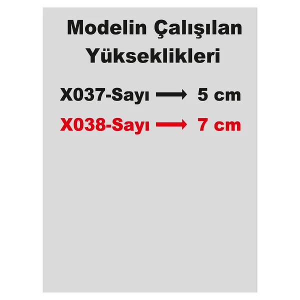 Mood Stencil Rakam Boyama Şablonu X038-SAYI Rakam Yüksekliği 7 cm - Görsel 3