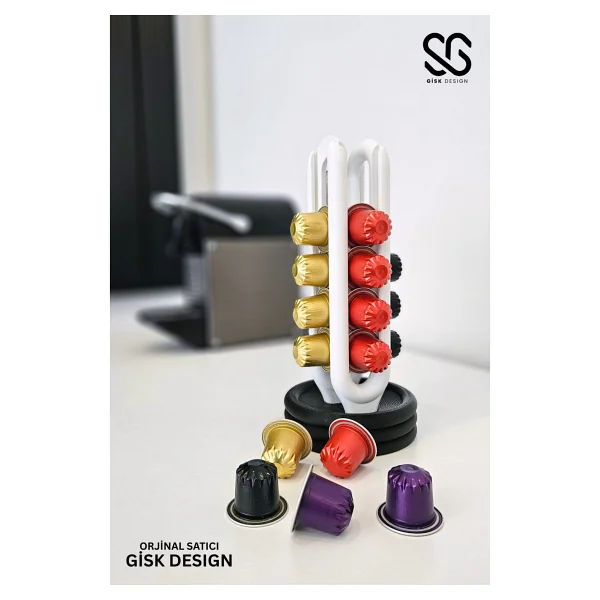 Nespresso Kahve Kapsül Standı Mutfak Kahve Köşesi Organizer Dekor - Siyah - Görsel 2