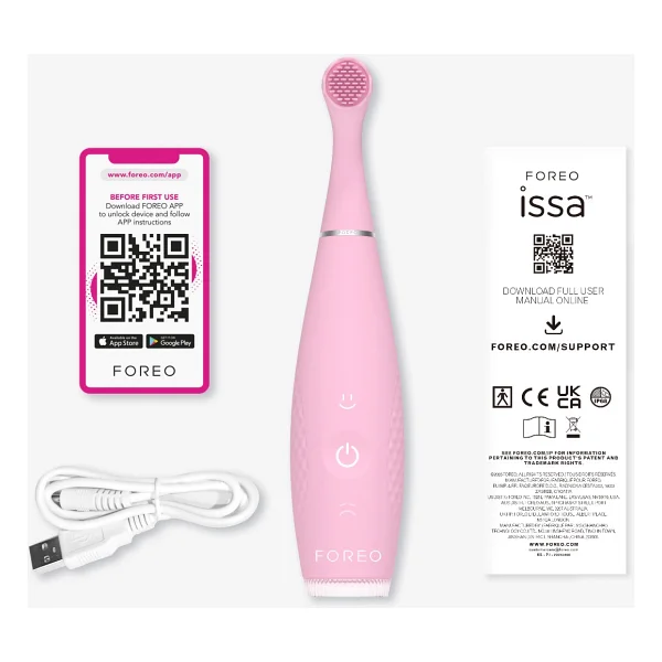 Foreo Issa Baby Pearl Pink Bunny Bebek Diş Fırçası - Görsel 5
