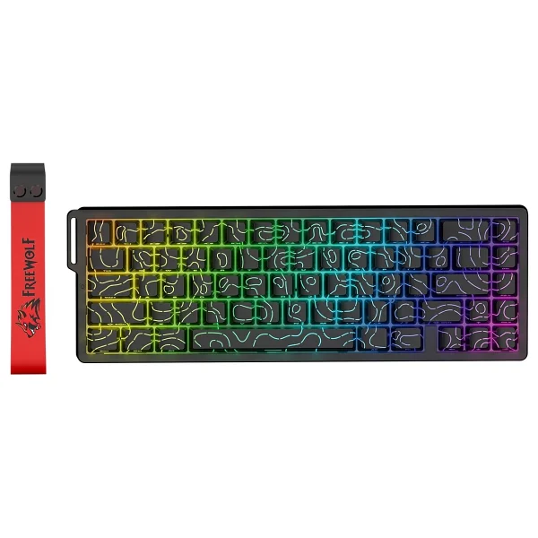 Freewolf F68 Pro Oyun Klavyesi Manyetik Switch 3 Modlu Kablosuz Bluetooth Kablolu, 8k/1k Rgb Klavye - Görsel 2
