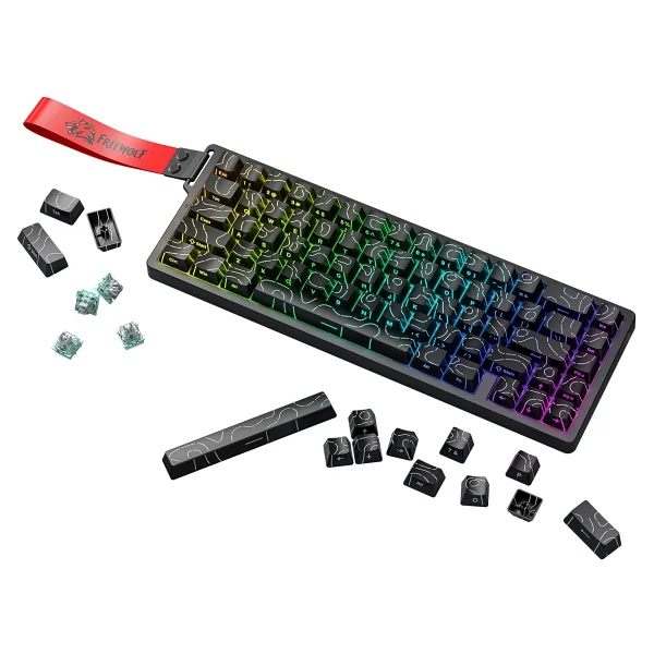Freewolf F68 Pro Oyun Klavyesi Manyetik Switch 3 Modlu Kablosuz Bluetooth Kablolu, 8k/1k Rgb Klavye - Görsel 4