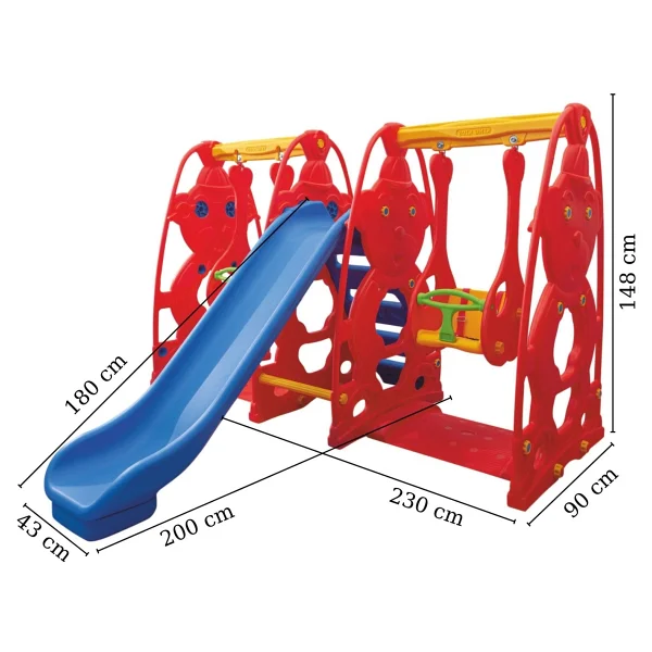 King Kids Sevimli Teddy Kaydıraklı Salıncak Set B - Görsel 3