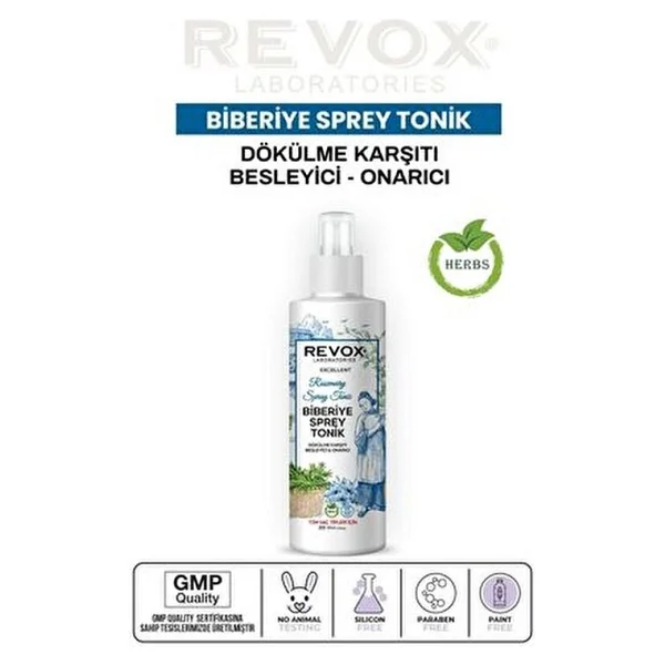 Revox Biberiye Sprey Toniği Tüm Saç Tipleri İçin Hacim Verici 200 ml Doğal İçerik - Görsel 4
