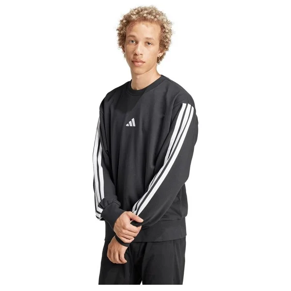 Adidas Essentials 3-Stripes French Terry JE6372 Siyah Erkek Sweatshirt - Görsel 7