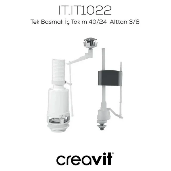 Creavit Pitta Alttan Çıkışlı Klozet + Rezervuar + İç Takım + Çınar Tp Yavaş Kapanan Kapak 4 'Lü Set - Görsel 3