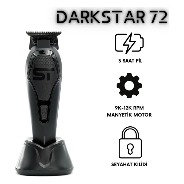 Supreme Darkstar 72 Clipper Siyah Saç Kesme Makinesi - Görsel 2