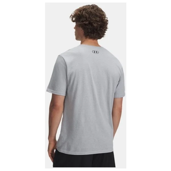 Under Armour Camo Chest Stripe 1376830-011 Gri Kısa Kollu Bisiklet Yaka Erkek Tişört - Görsel 2