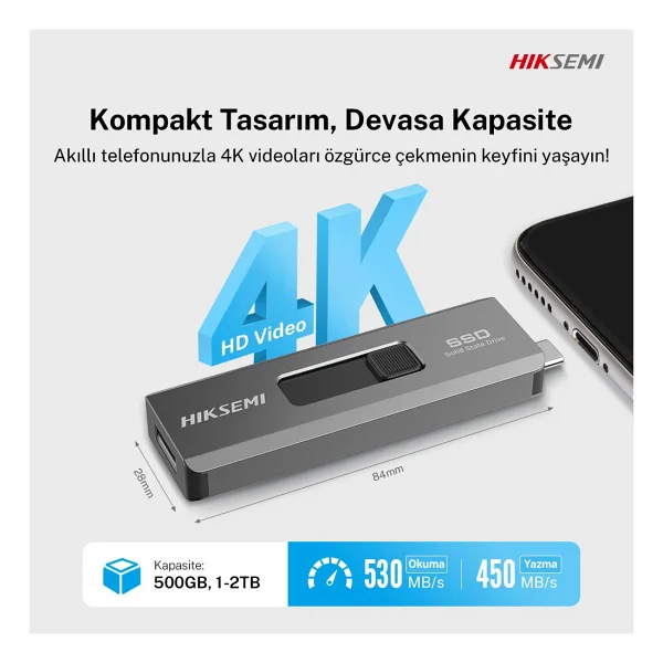 Hiksemi Swift S309C HS-USB-SWIFT USB 3.2 2 TB Taşınabilir SSD - Görsel 7
