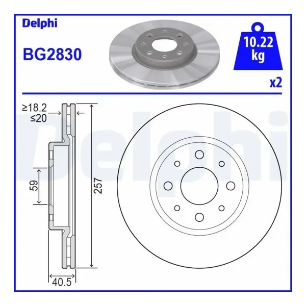 Delphi BG2830 Fren Diski On 0060806137 0060811266 46416712 (2 Adet Fiyatıdır) - Görsel 2