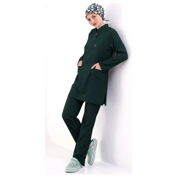 Soft Likralı Tesettür Forma Takım Iki Çıtçıt 6429 Ördek Başı Yeşili - Görsel 6