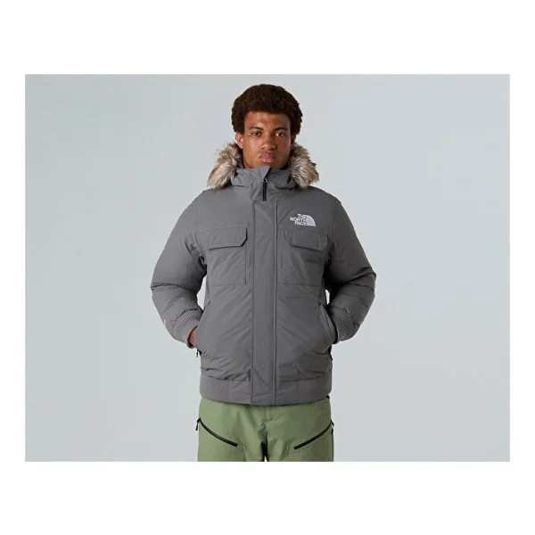 The North Face Mcmurdo NF0A5GD90UZ1 Kapüşonlu Su Geçirmez Gri Erkek Bomber Mont - Görsel 3