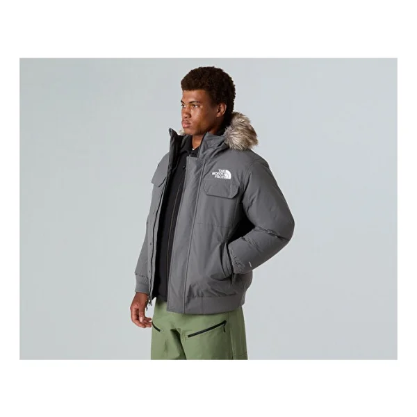 The North Face Mcmurdo NF0A5GD90UZ1 Kapüşonlu Su Geçirmez Gri Erkek Bomber Mont - Görsel 5