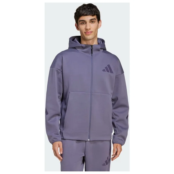 Adidas Z.N.E. JF2450 Kapüşonlu Gri Erkek Eşofman Üstü - Görsel 9