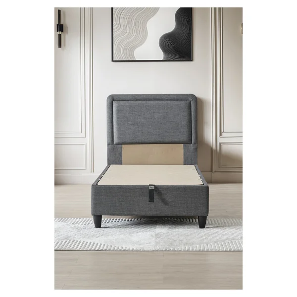 Cennet Yatak Melisa Tek Kişilik Sandıklı ve Pratik Baza Başlık 2'li Set - Gri - 90 x 190 cm - Görsel 7