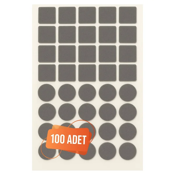 Elysian Yapışkanlı Sessiz Mobilya Masa Sandalye Parke Zemin Ayak Koruyucu Keçe Seti 20 mm (100'LÜ Paket) - Görsel 6