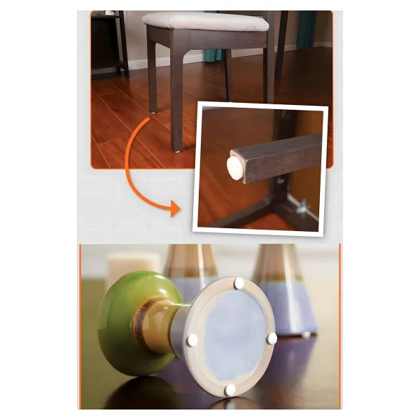Elysian Yapışkanlı Mobilya Masa Sandalye Parke Zemin Ayak Koruyucu Kaydırmaz Keçesi 24 mm (56'lı Paket) - Görsel 5