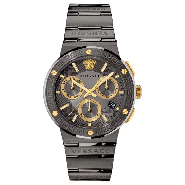 Versace Greca Logo Chrono VRSCVEZ900 Çelik Kordon Erkek Kol Saati - Görsel 4