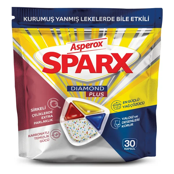 Asperox Sparx Diamond Plus Bulaşık Makinesi Tableti 30'lu - Görsel 7