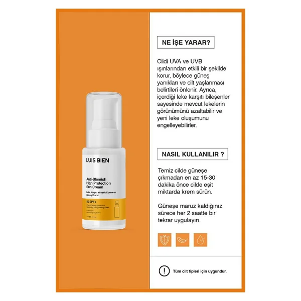 Luis Bien Leke Karşıtı 50 ml 50 Faktör Güneş Kremi - Görsel 3