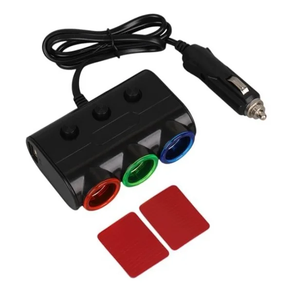 Olesson 1523 12-24V Çift Usb Girişli 120W 80Cm Kablolu 3'Lü Araç Çakmak Çoklayıcı - Görsel 3