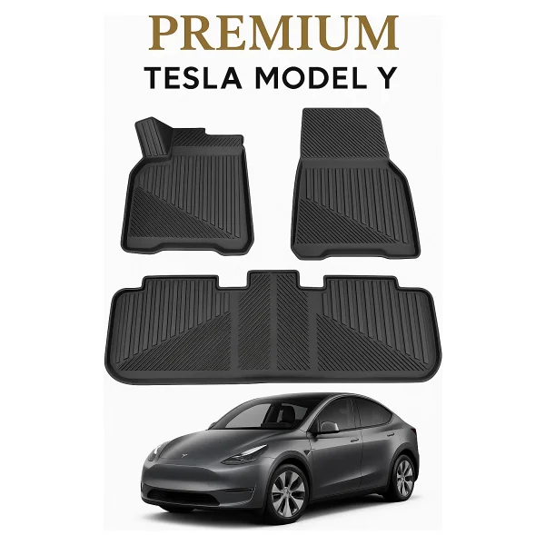 Black Gold Tesla Model Y / Tesla Juniper Uyumlu 3D Oto Paspas Premium - Görsel 6