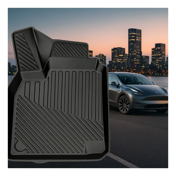 Black Gold Tesla Model Y / Tesla Juniper Uyumlu 3D Oto Paspas Premium - Görsel 2